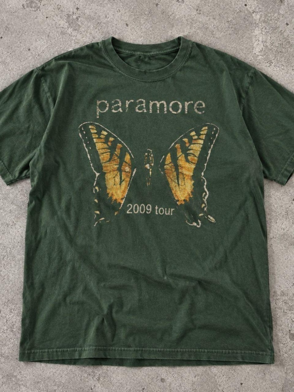 Gildan Dark Green Paramore Butterfly Tour T-Shirt